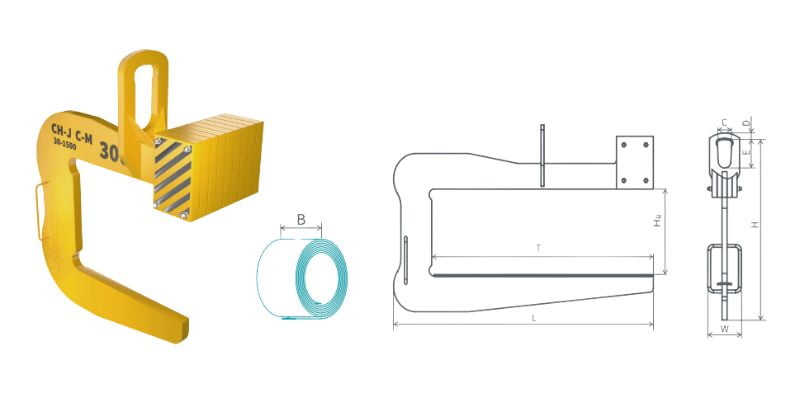 Dimensiuni carlig bobina tabla