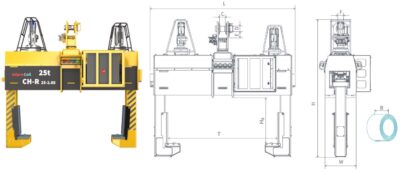 Model de carlig C reglabil, pentru rulouri de tabla 15 to sau 30 to, model CH-R