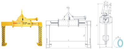 Model de carlig C reglabil, pentru rulouri de tabla 15 to cu 2 deschideri, model CH-RR